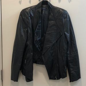 Comme black leather jacket